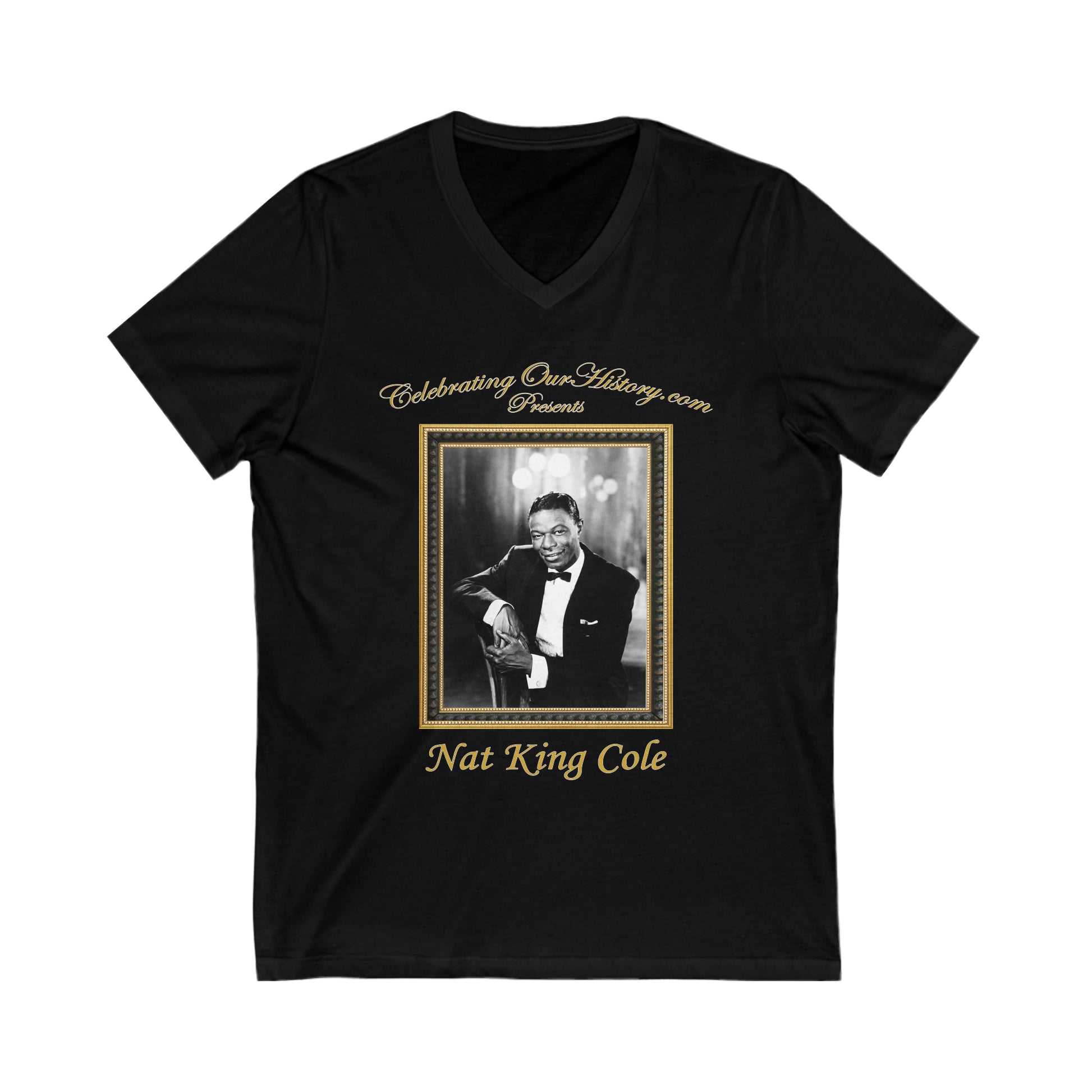 Nat King Cole - St. Louis Blues (1958) Album - Front and Back Printed Concert Style V-Neck T-Shirt