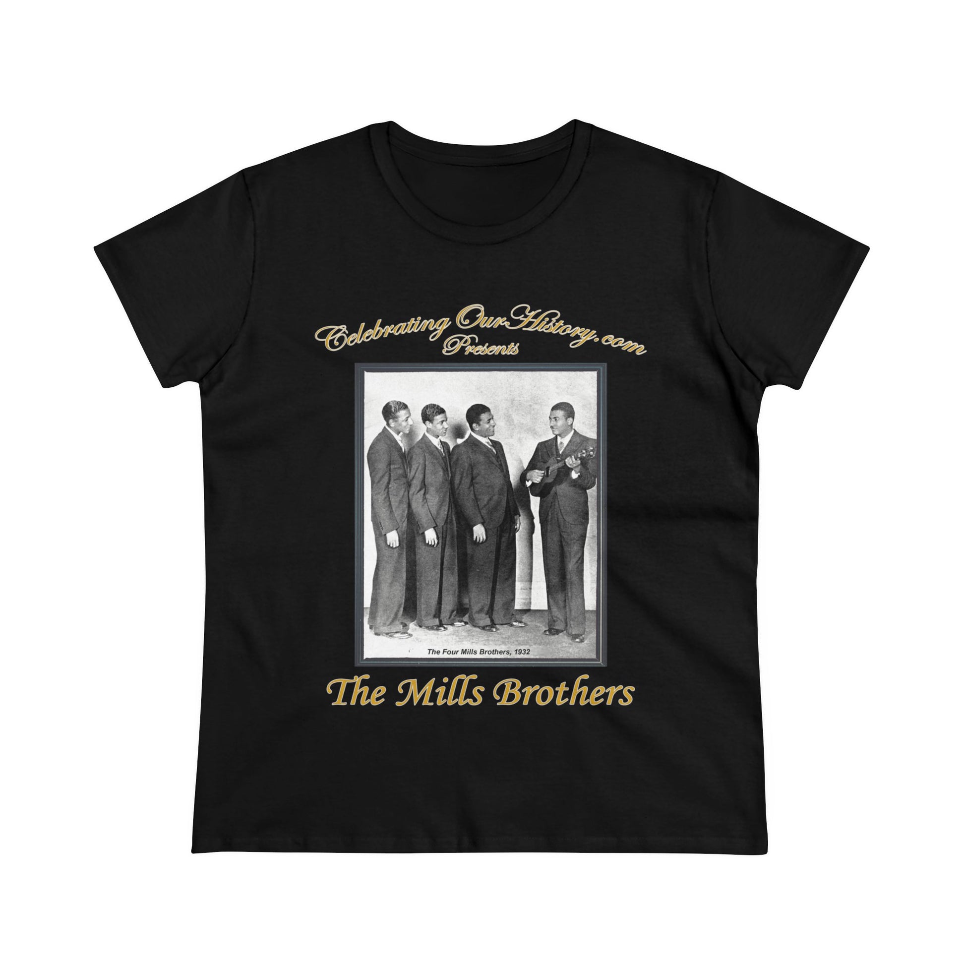 The Mills Brothers - Six Albums -  Front and Back Printed Concert Style Women's T-Shirt