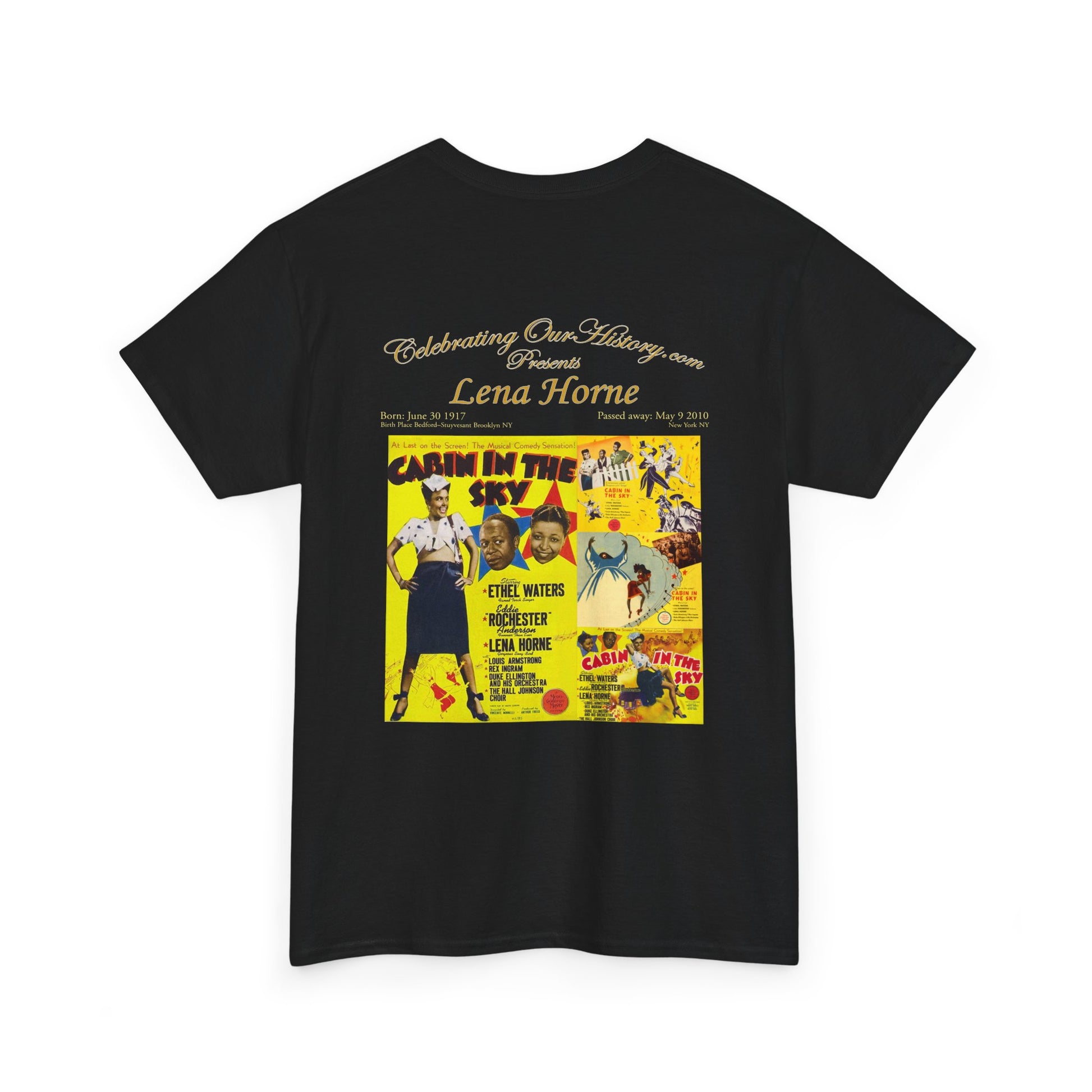 Lena Horne - Cabin in the Sky (1943) - Front and Back Printed Concert Style T-Shirt