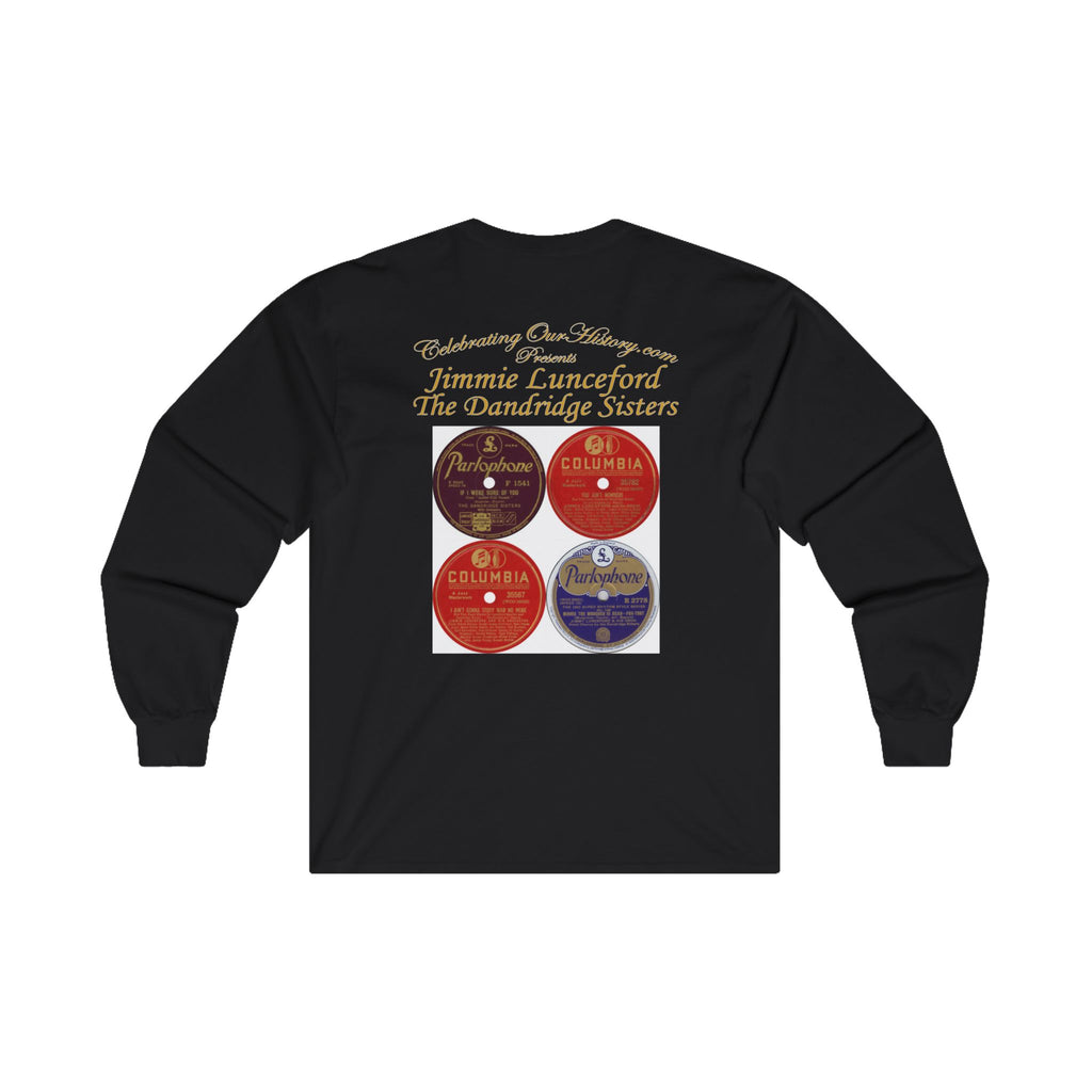 Jimmie Lunceford And The Dandridge Sisters - Four Records - Front and Back Printed Concert Style Long Sleeve T-Shirt