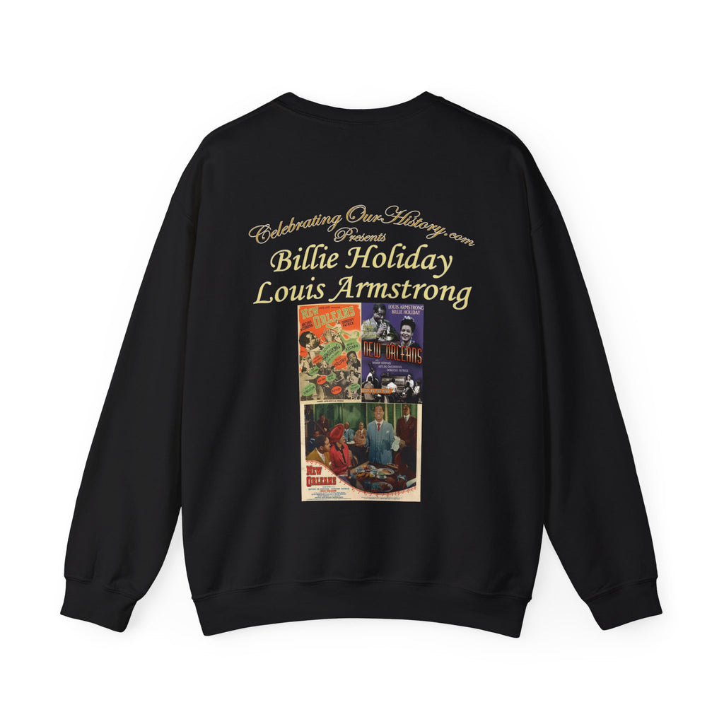 Billie Holiday and Louis Armstrong - New Orleans (1947) - Front and Back Printed Concert Style Sweatshirt