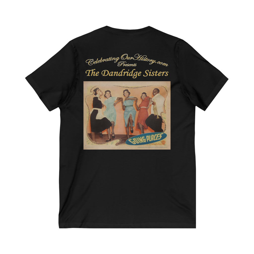 The Dandridge Sisters - Going Places (1938) - Front and Back Printed Concert Style V-Neck T-Shirt