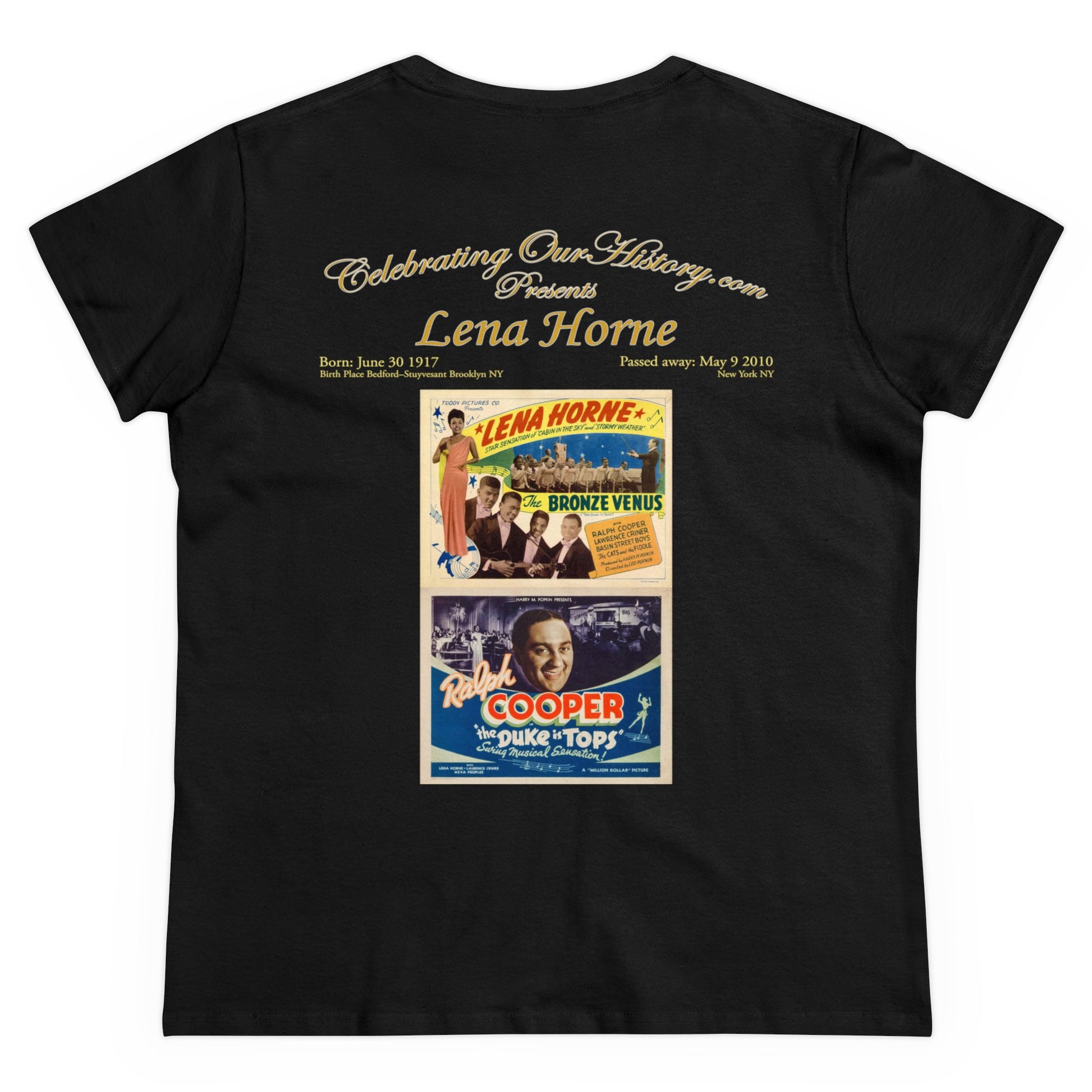 Lena Horne - The Duke Is Tops (1938) -  Front and Back Printed Concert Style Women's T-Shirt