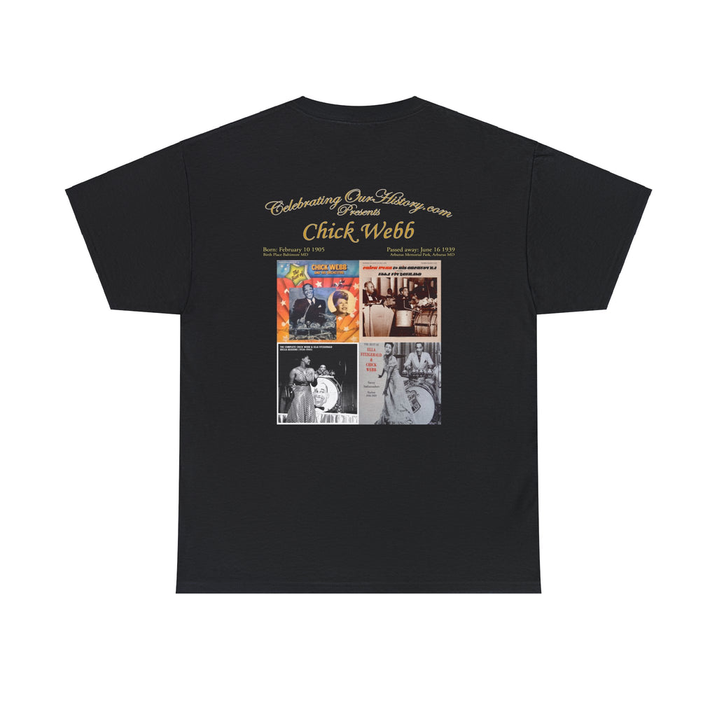 Chick Webb - Four Records -  Front and Back Printed Concert Style T-Shirt