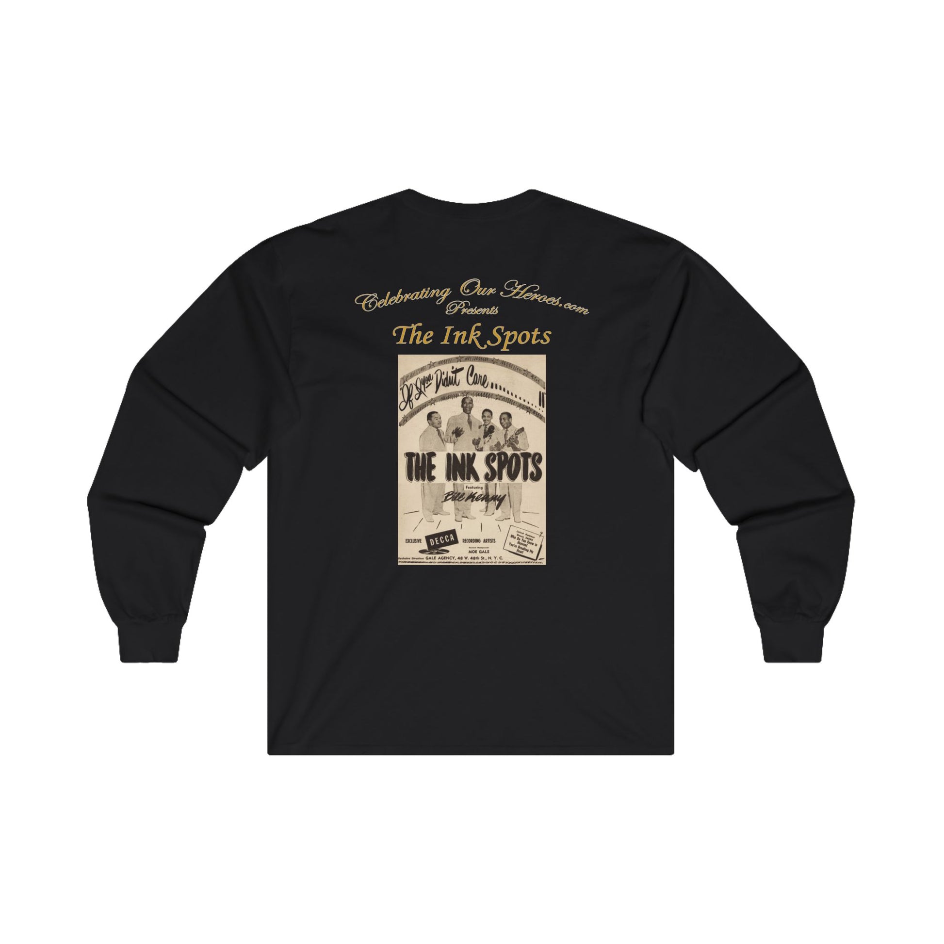 The Ink Spots - If I Didn't Care - Front and Back Printed Concert Style Long Sleeve T-Shirt