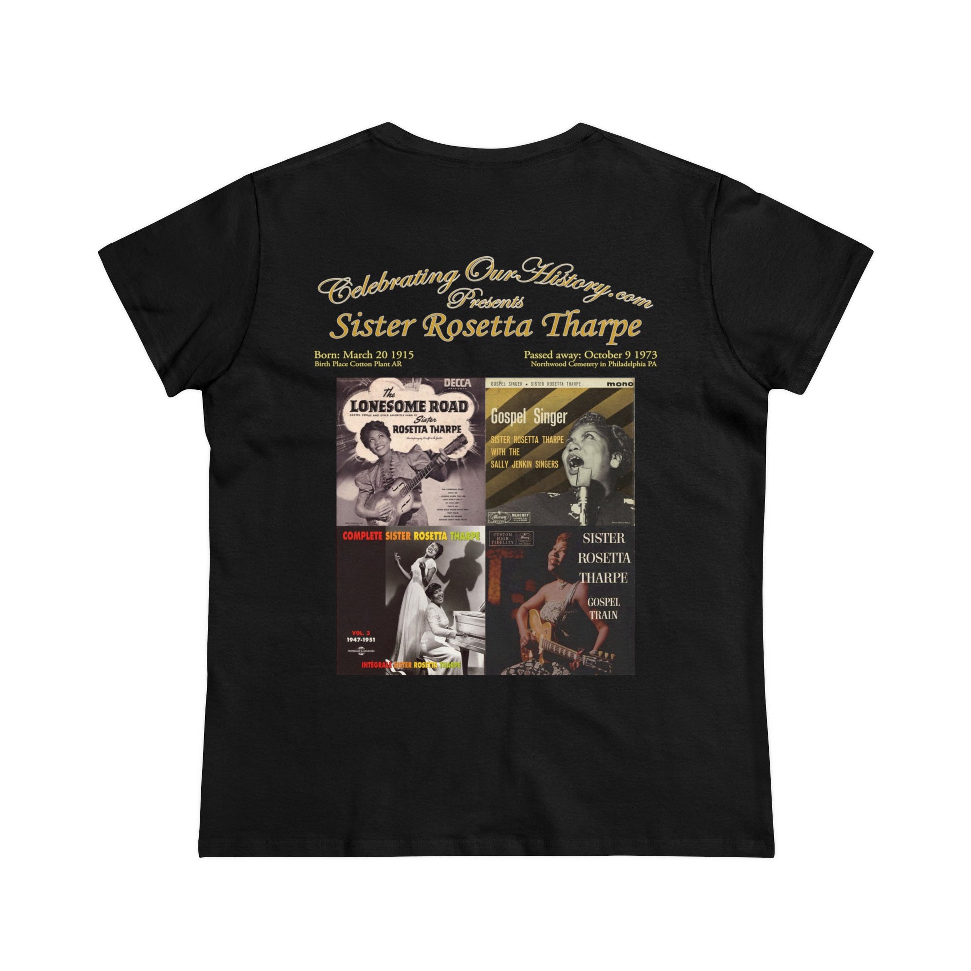 Sister Rosetta Tharpe - Four Albums -  Front and Back Printed Concert Style Women's T-Shirt