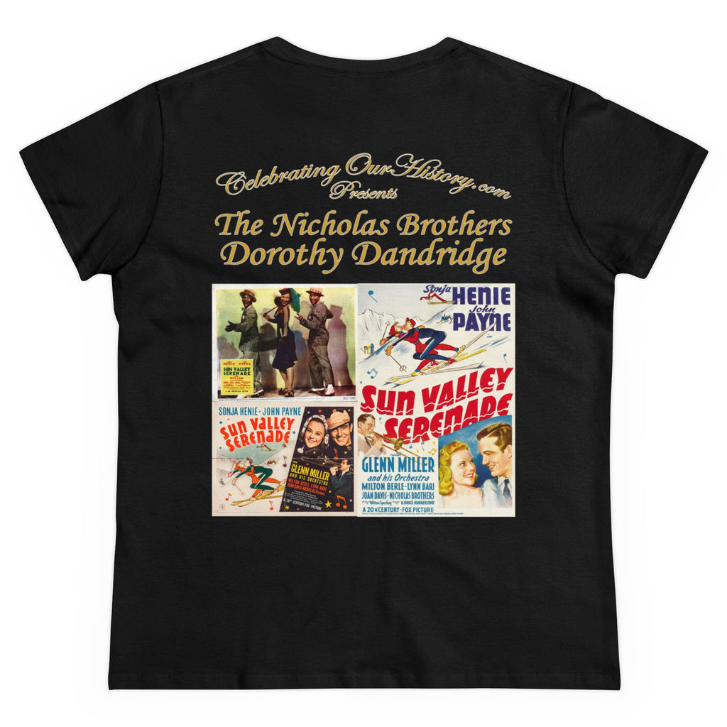 The Nicholas Brothers and Dorothy Dandridge - Sun Valley Serenade (1941) v1 -  Front and Back Printed Concert Style Women's T-Shirt
