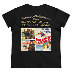 The Nicholas Brothers and Dorothy Dandridge - Sun Valley Serenade (1941) v1 -  Front and Back Printed Concert Style Women's T-Shirt