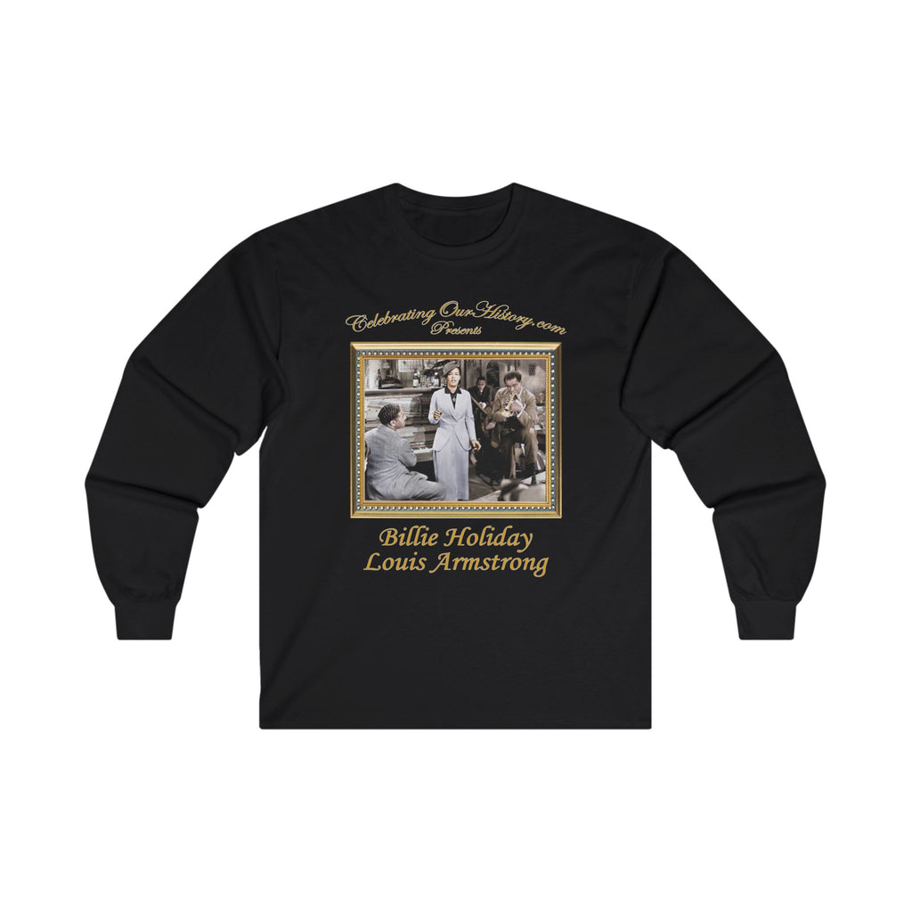 Billie Holiday and Louis Armstrong - New Orleans (1947) - Front and Back Printed Concert Style Long Sleeve T-Shirt