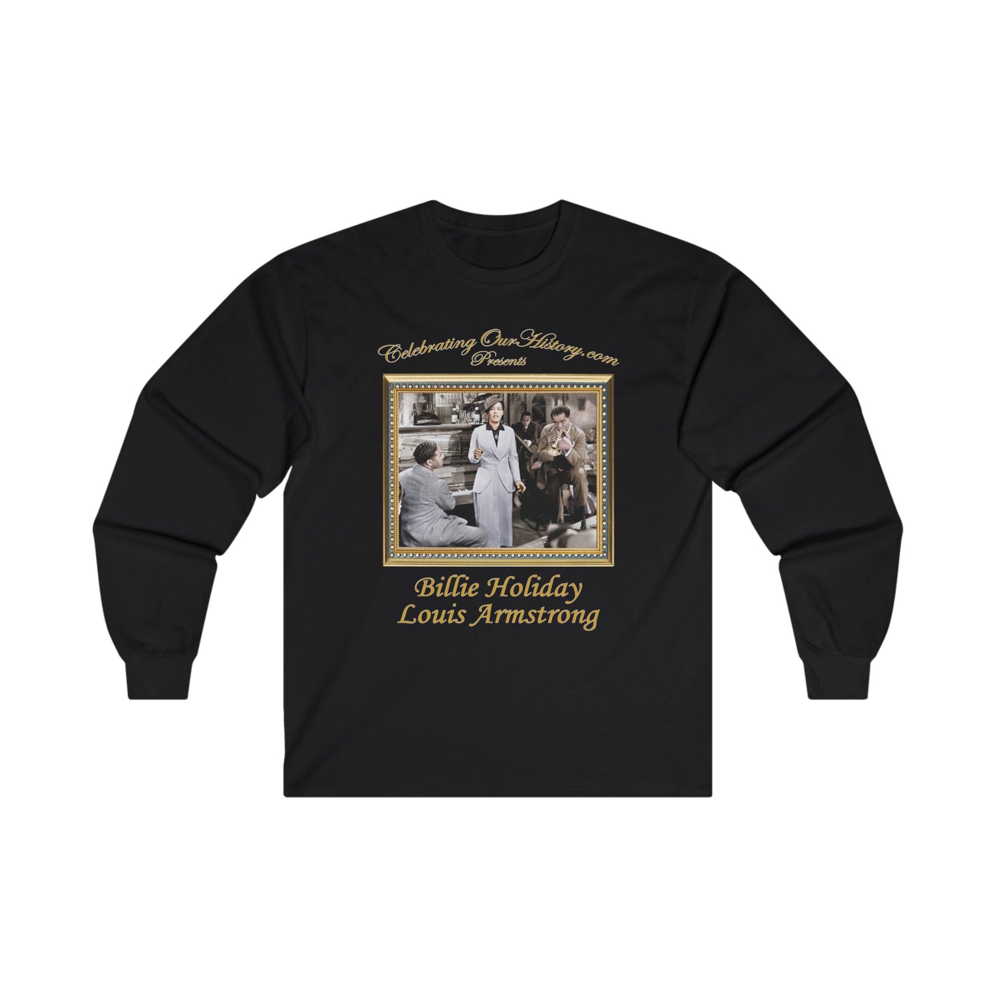 Billie Holiday and Louis Armstrong - New Orleans (1947) - Front and Back Printed Concert Style Long Sleeve T-Shirt