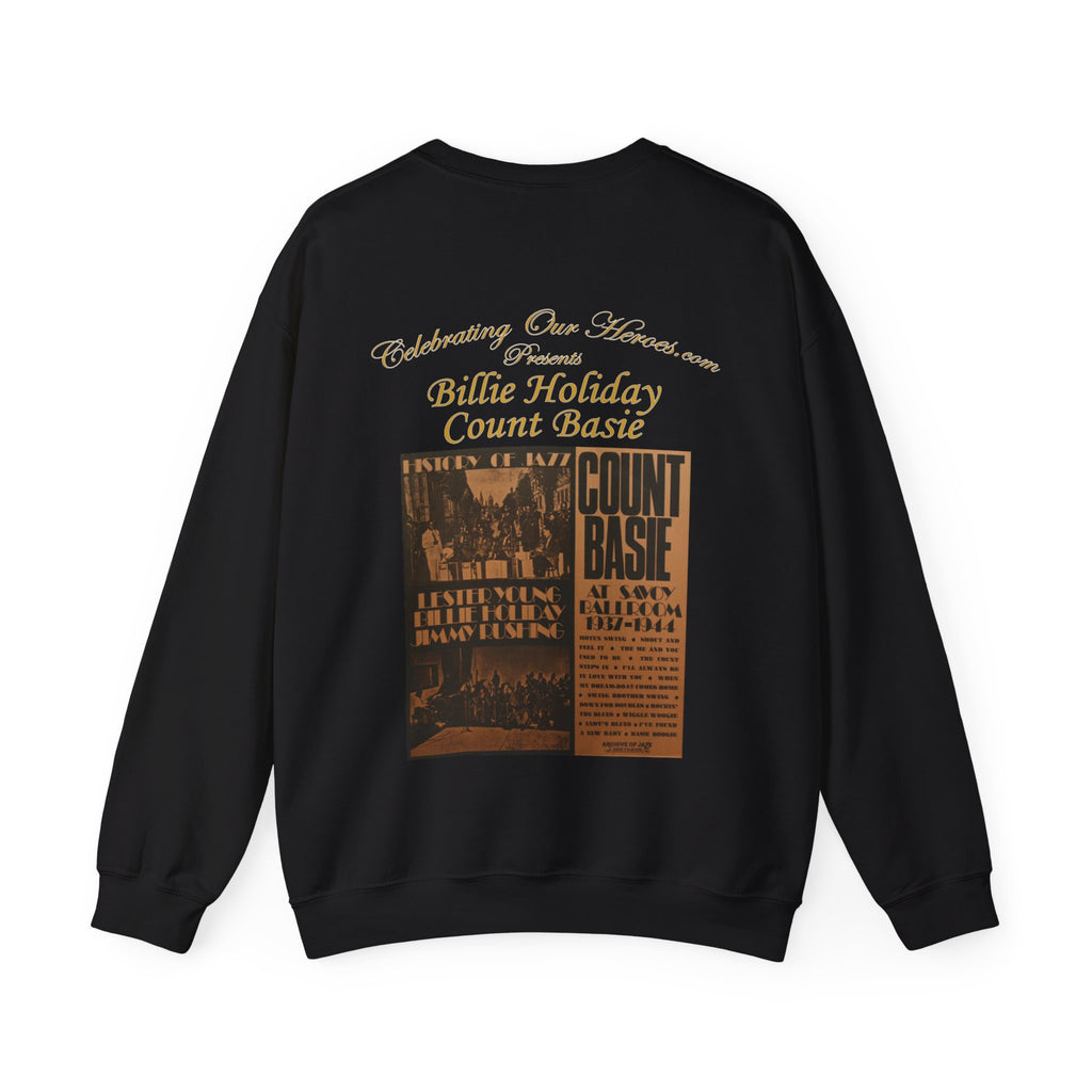 Billie Holiday And Count Basie - History Of Jazz -  Front and Back Printed Concert Style Sweatshirt