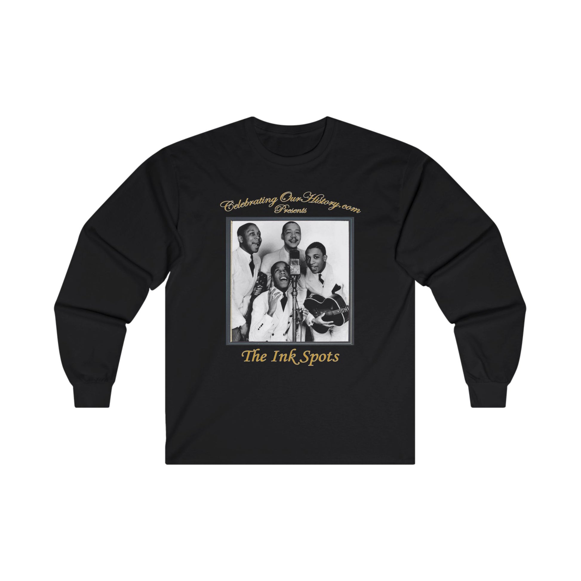 The Ink Spots - Nine Albums - Front and Back Printed Concert Style Long Sleeve T-Shirt