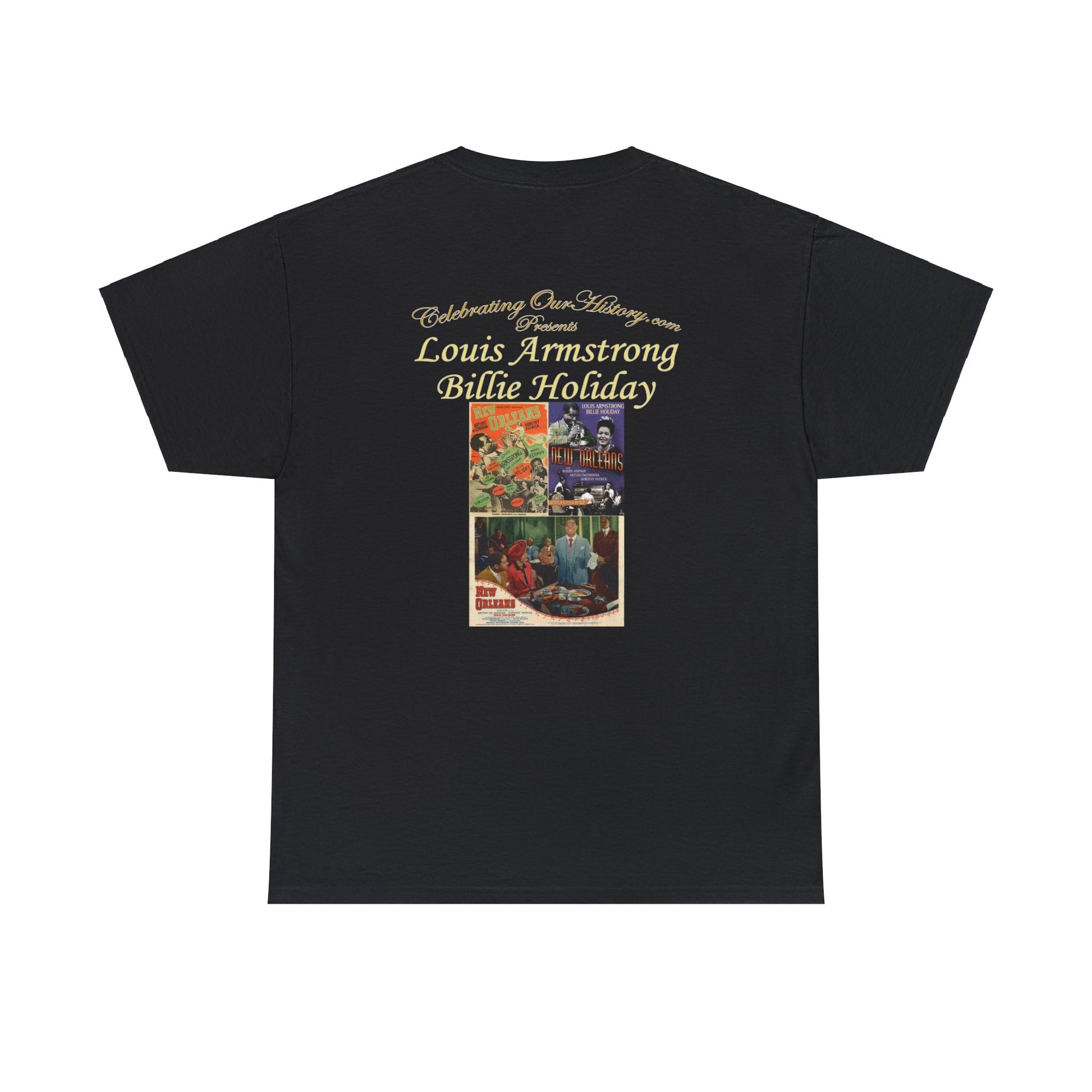 Billie Holiday and Louis Armstrong - New Orleans (1947) - Front and Back Printed Concert Style T-Shirt
