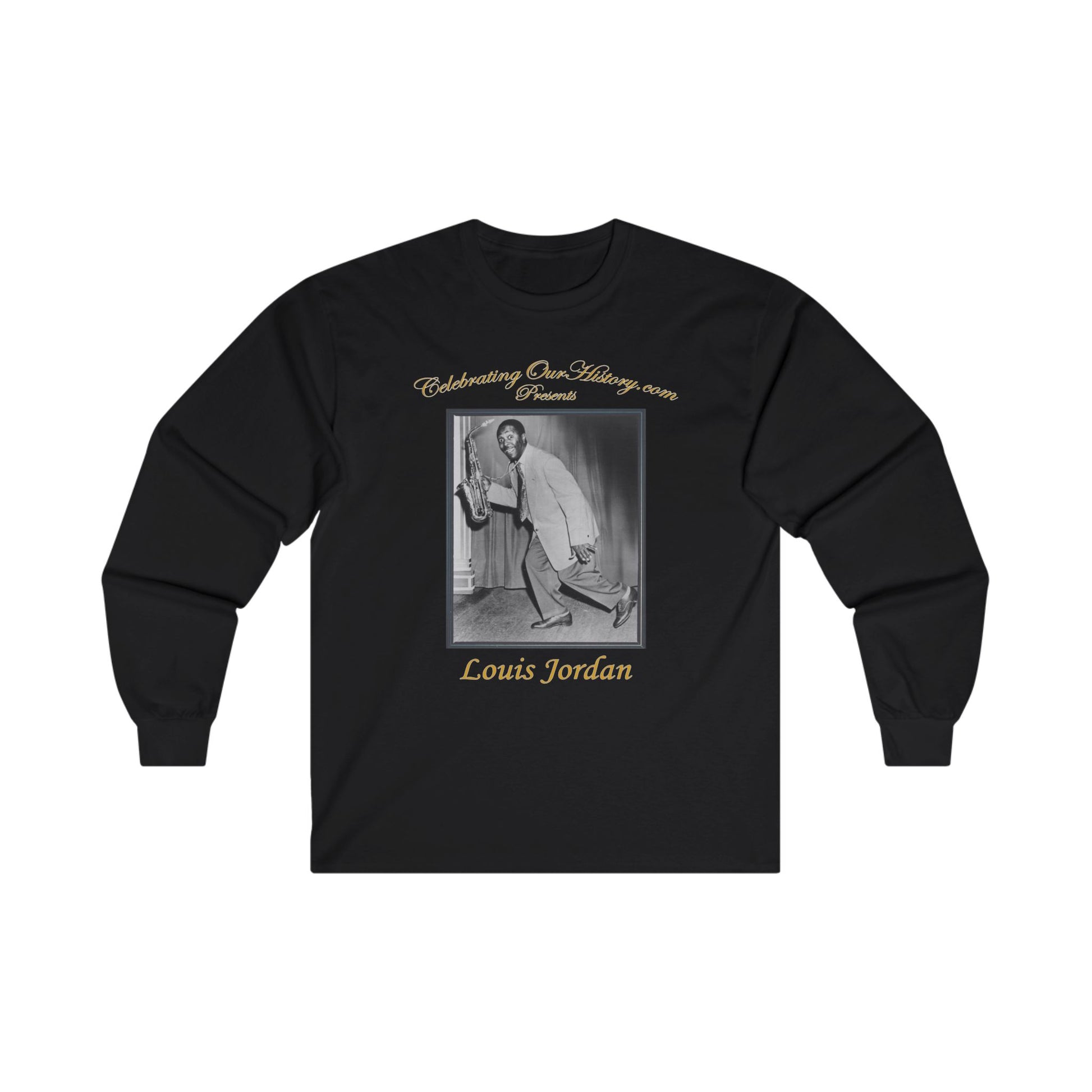 Louis Jordan - Four Albums - Front and Back Printed Concert Style Long Sleeve T-Shirt