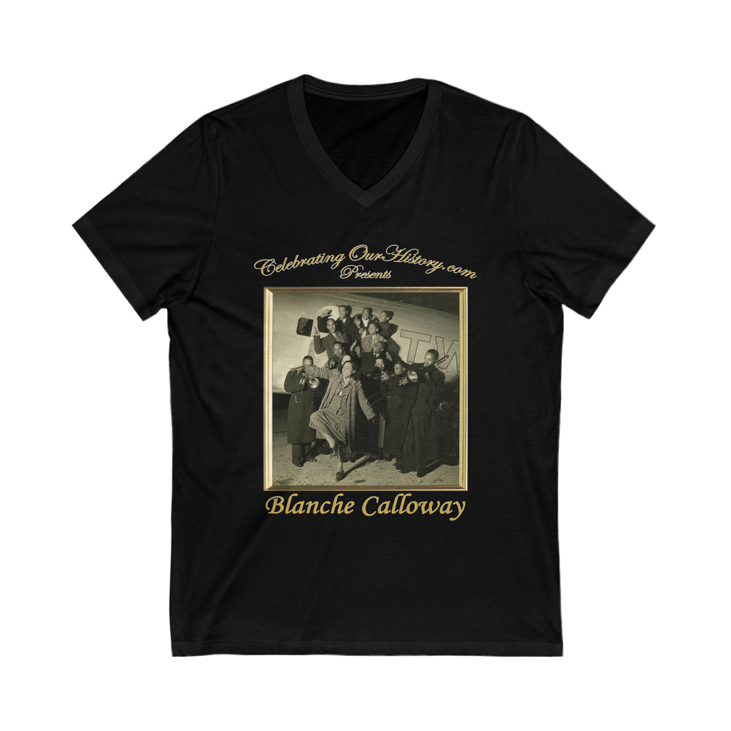 Blanche Calloway - Four Albums - Front and Back Printed Concert Style V-Neck T-Shirt
