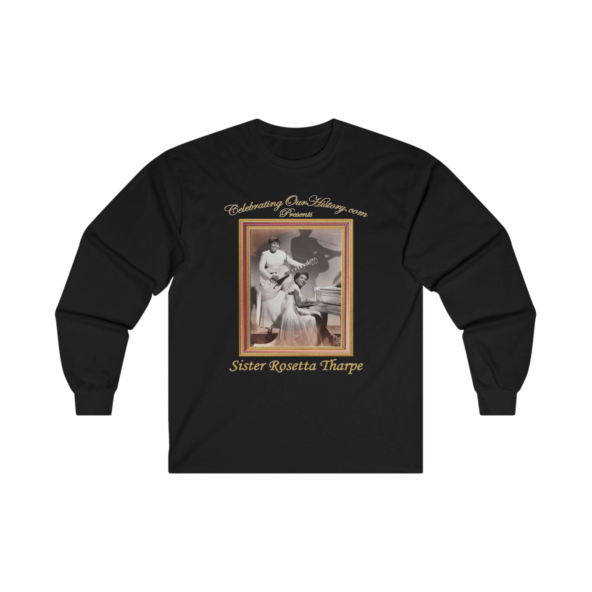Sister Rosetta Tharpe - Complete Sister Rosetta Tharpe - Front and Back Printed Concert Style Long Sleeve T-Shirt