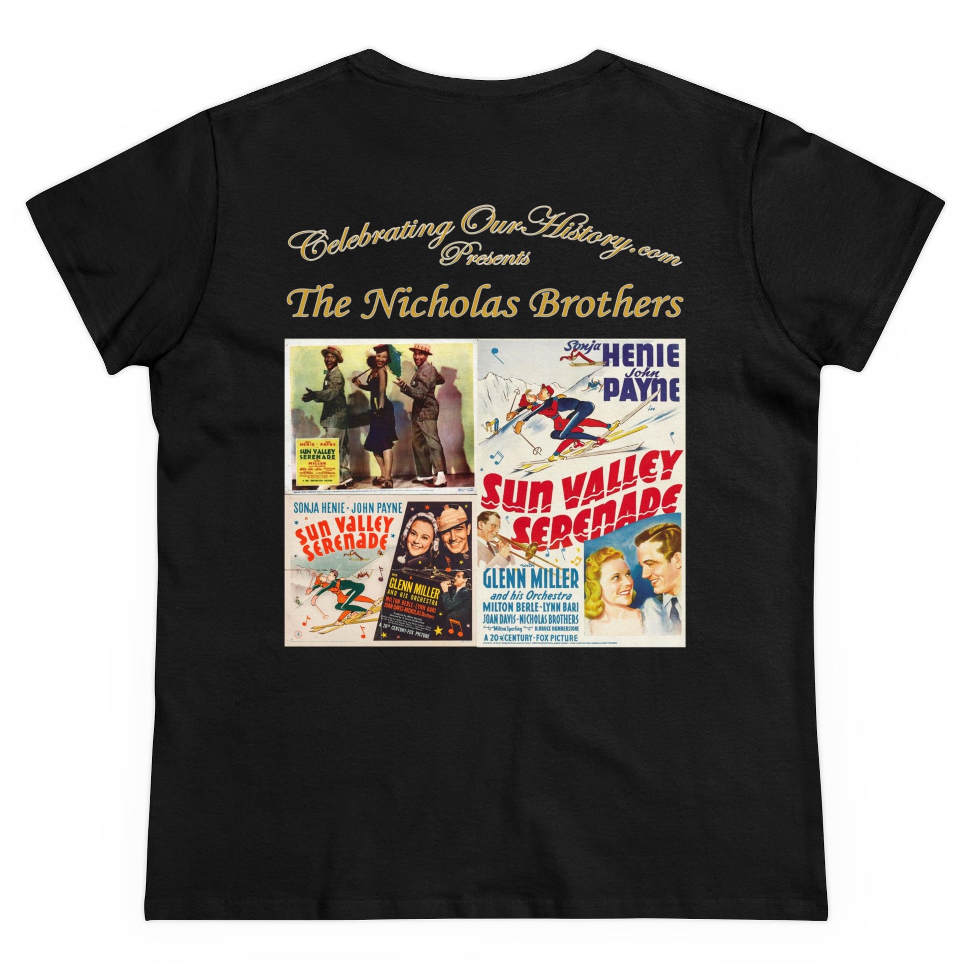 The Nicholas Brothers - Sun Valley Serenade (1941) -  Front and Back Printed Concert Style Women's T-Shirt