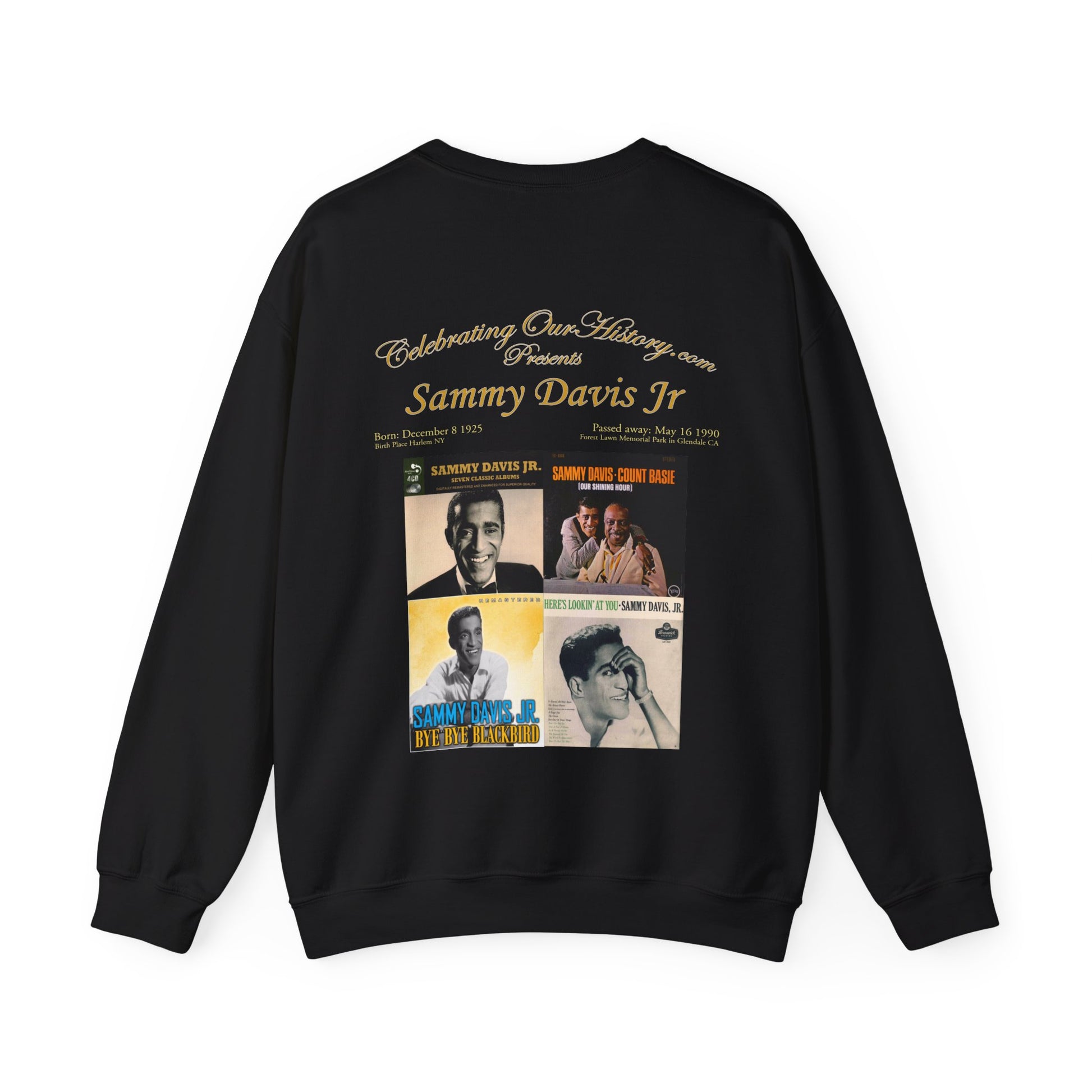Sammy Davis Jr - Four Albums -  Front and Back Printed Concert Style Sweatshirt