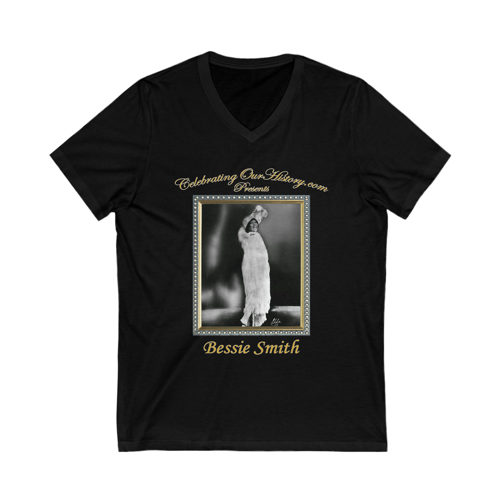 Bessie Smith - Nine Albums - Front and Back Printed Concert Style V-Neck T-Shirt