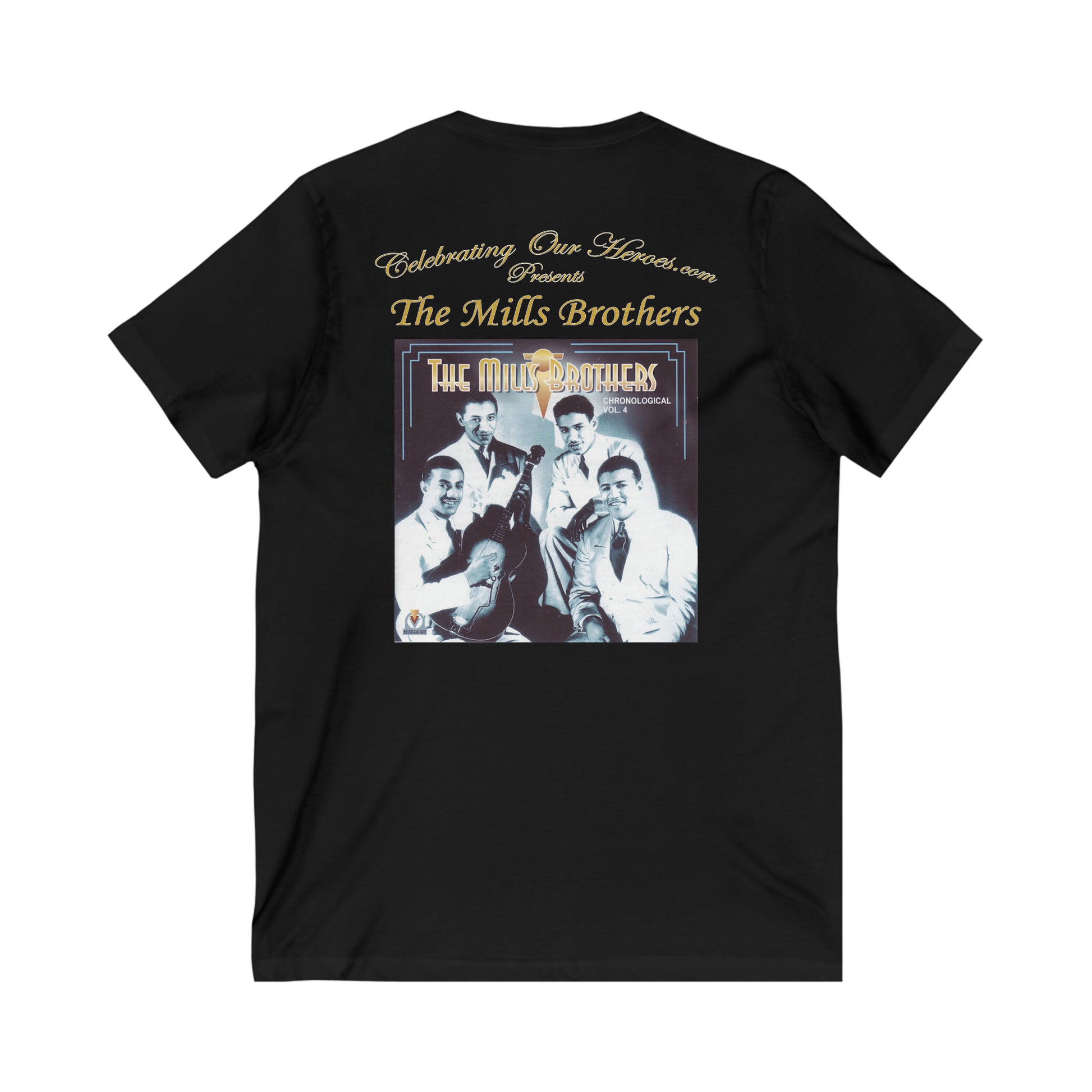 The Mills Brothers - Chronological Vol 4 - Front and Back Printed Concert Style V-Neck T-Shirt