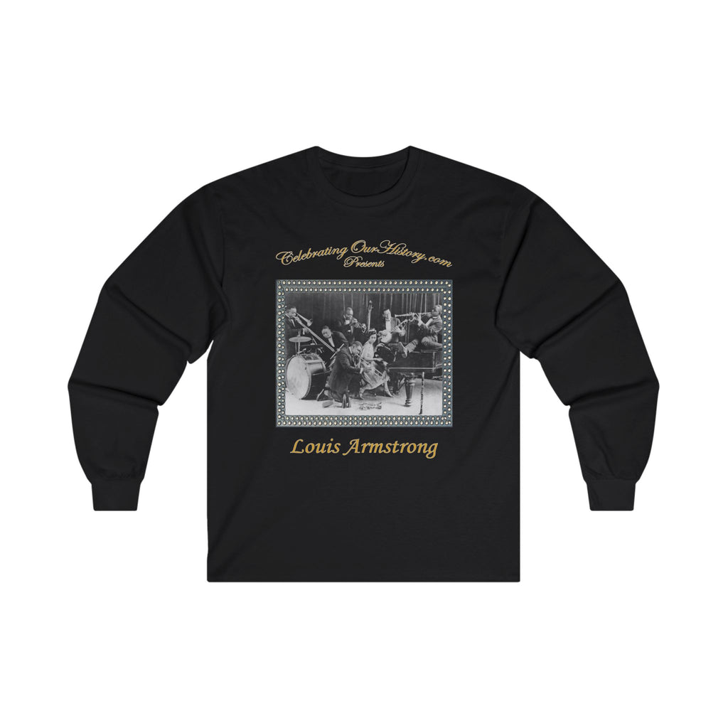 Louis Armstrong - First Four Albums - Front and Back Printed Concert Style Long Sleeve T-Shirt