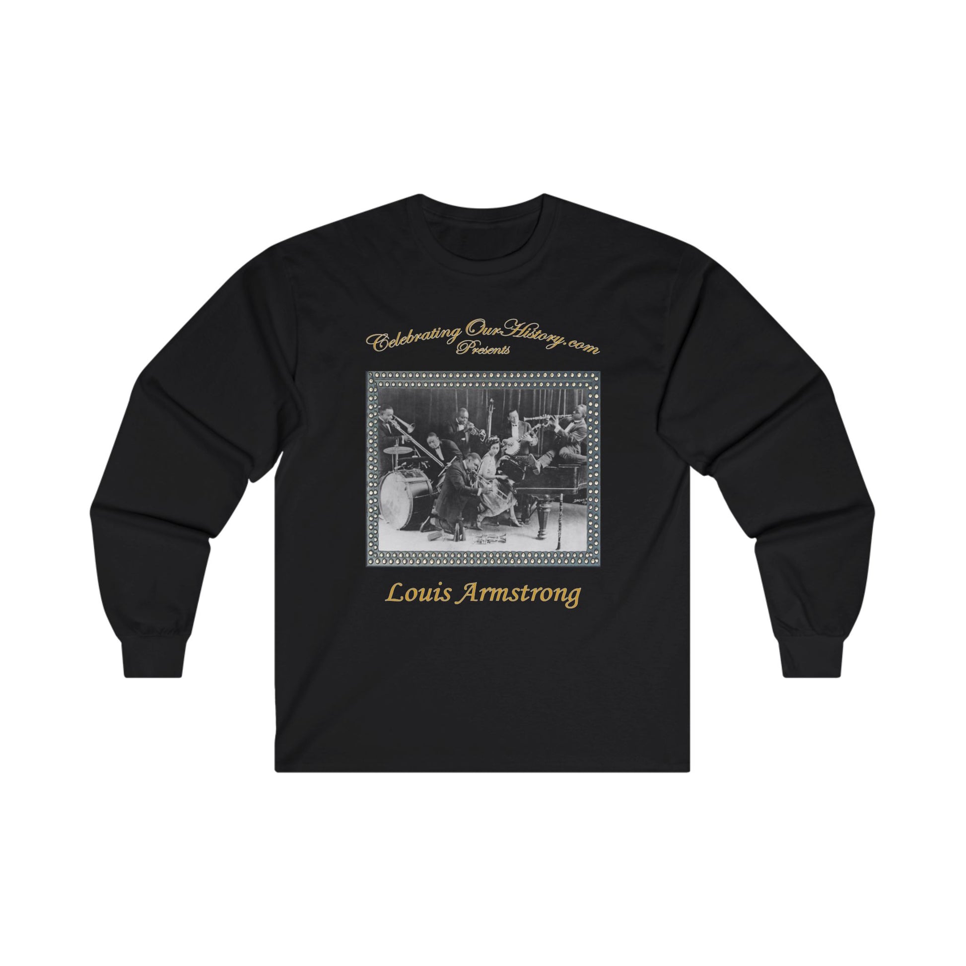 Louis Armstrong - First Four Albums - Front and Back Printed Concert Style Long Sleeve T-Shirt