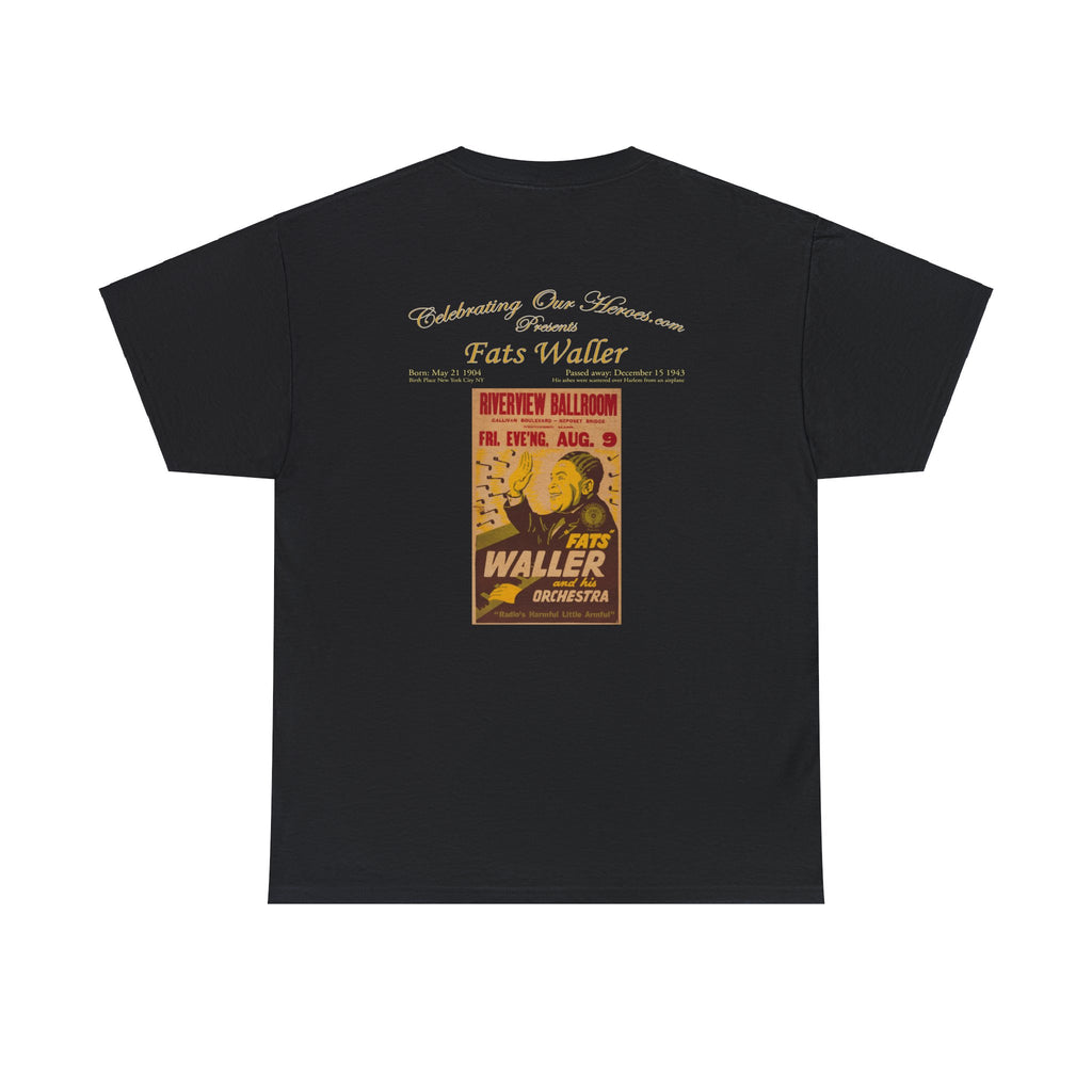 Fats Waller - Riverview Ballroom -  Front and Back Printed Concert Style T-Shirt