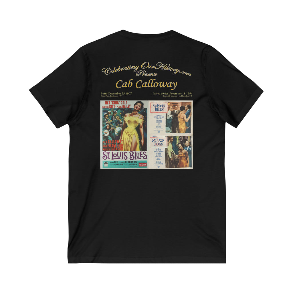 Cab Calloway - St. Louis Blues (1958) - Front and Back Printed Concert Style V-Neck T-Shirt