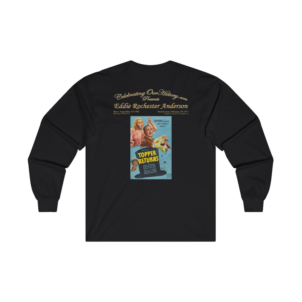 Eddie “Rochester” Anderson - Topper Returns (1941) v2 - Front and Back Printed Concert Style Long Sleeve T-Shirt