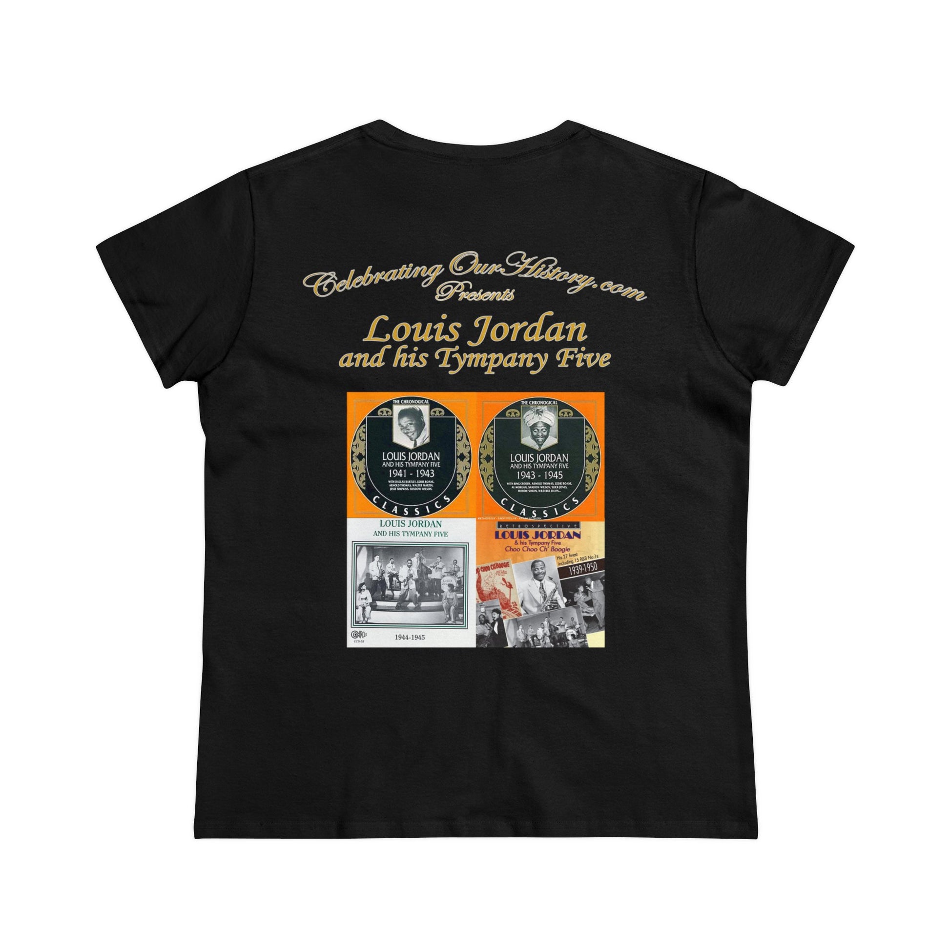 Louis Jordan - Four Albums -  Front and Back Printed Concert Style Women's T-Shirt