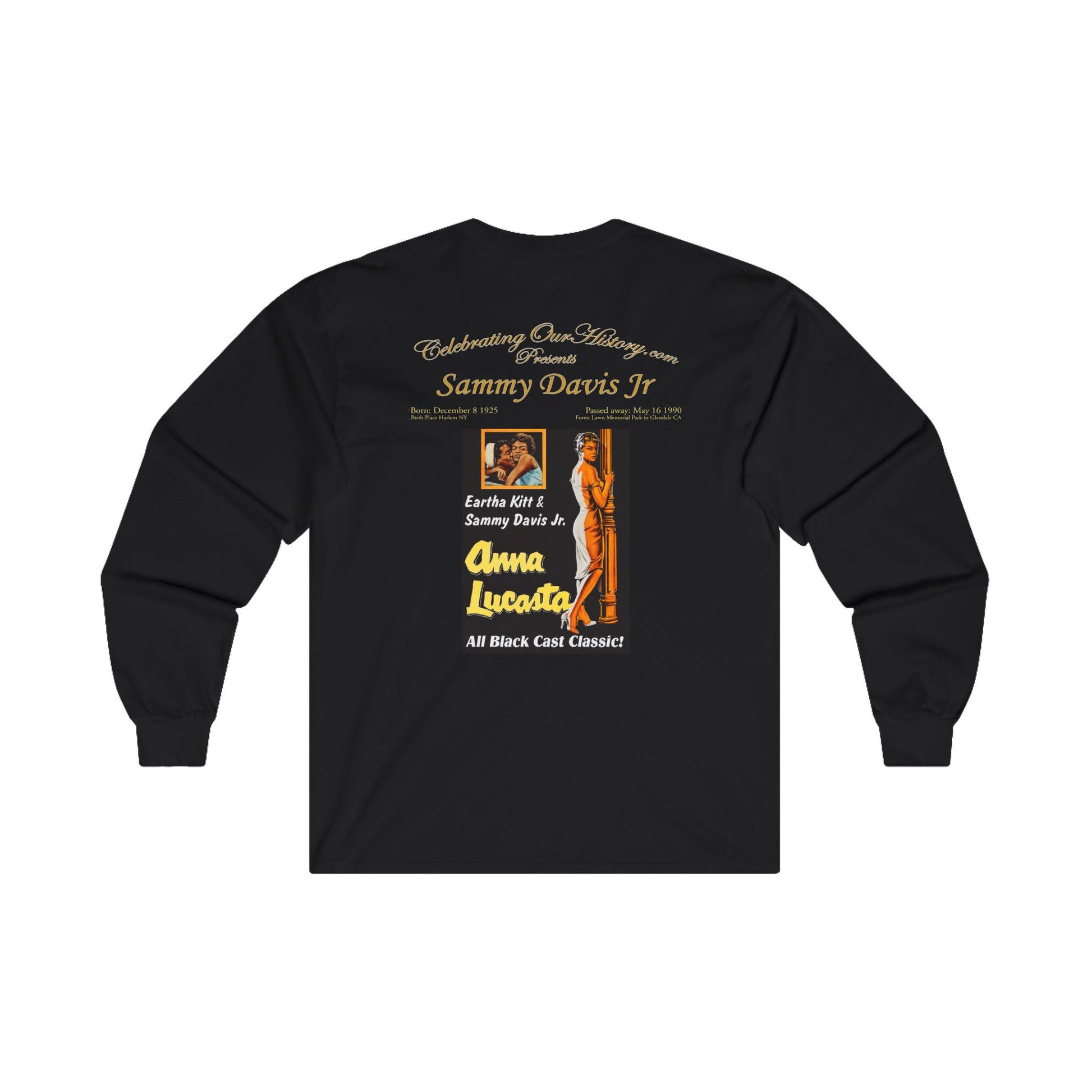 Sammy Davis Jr - Anna Lucasta (1958) - Front and Back Printed Concert Style Long Sleeve T-Shirt