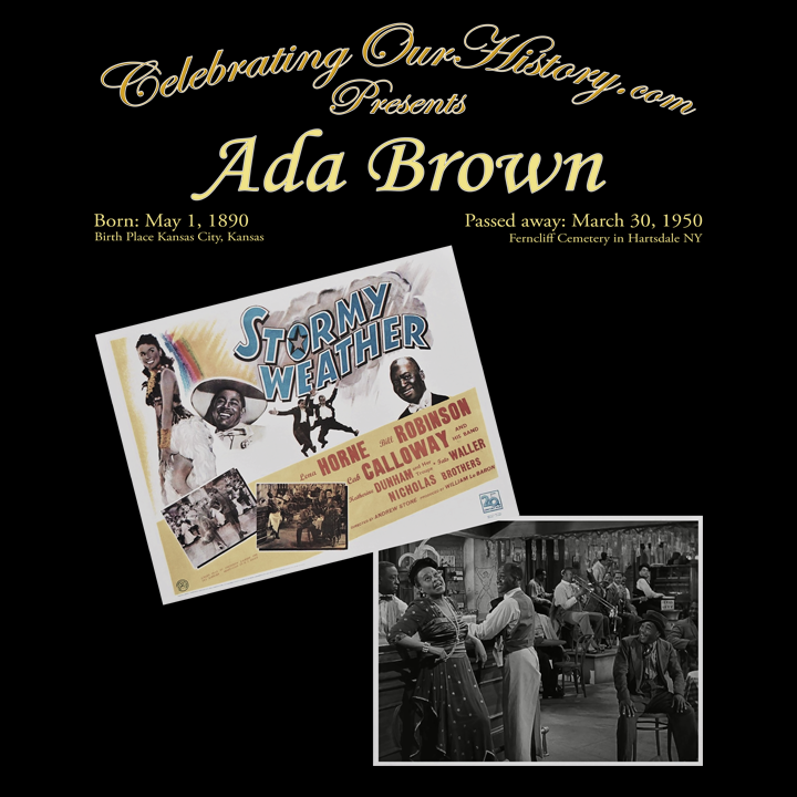 Ada Brown - Stormy Weather (1943) -  Front and Back Printed Concert Style T-Shirt