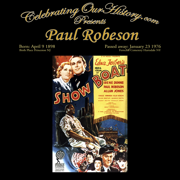 Paul Robeson - Show Boat (1936) -  Front and Back Printed Concert Style T-Shirt