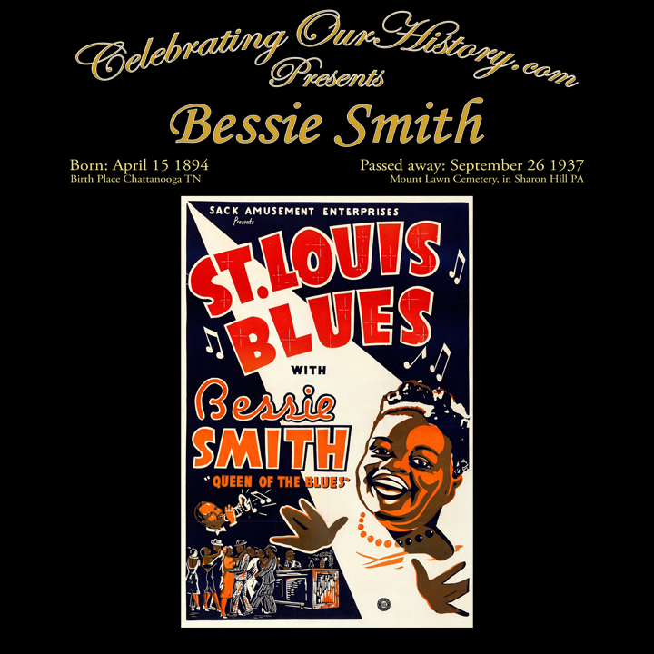 Bessie Smith - St. Louis Blues (1929) -  Front and Back Printed Concert Style T-Shirt