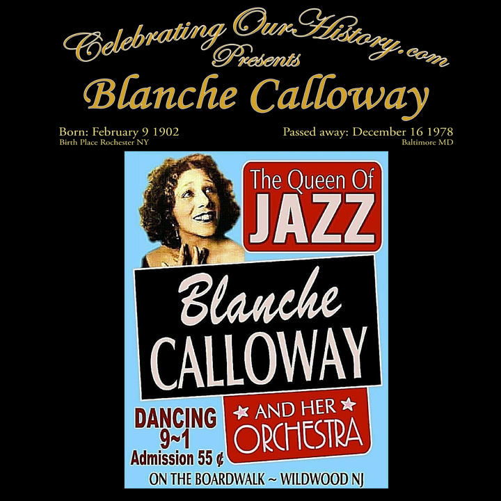 Blanche Calloway - Queen Of Jazz -  Front and Back Printed Concert Style T-Shirt