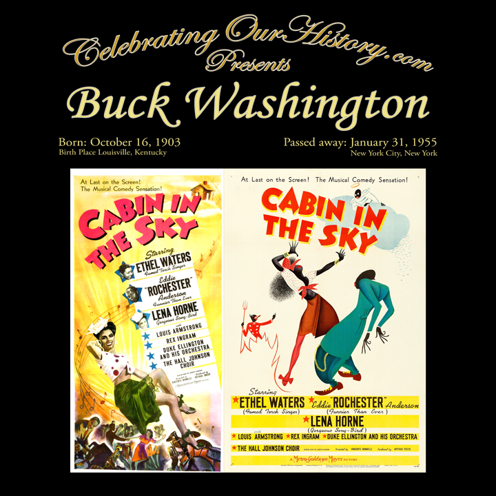 Buck Washington - Cabin in the Sky (1943) -  Front and Back Printed Concert Style T-Shirt
