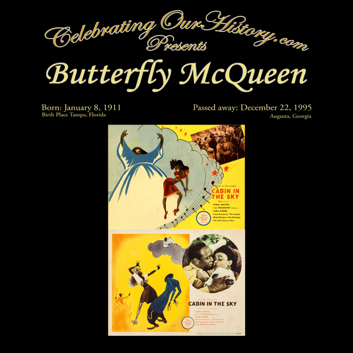 Butterfly McQueen - Cabin in the Sky (1943) -  Front and Back Printed Concert Style T-Shirt