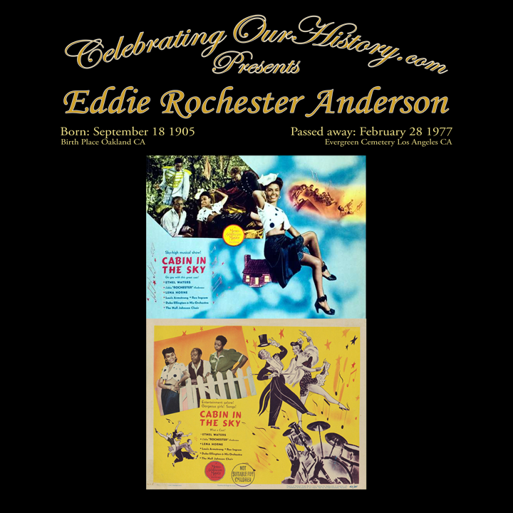 Eddie "Rochester" Anderson - Cabin in the Sky (1943) -  Front and Back Printed Concert Style T-Shirt