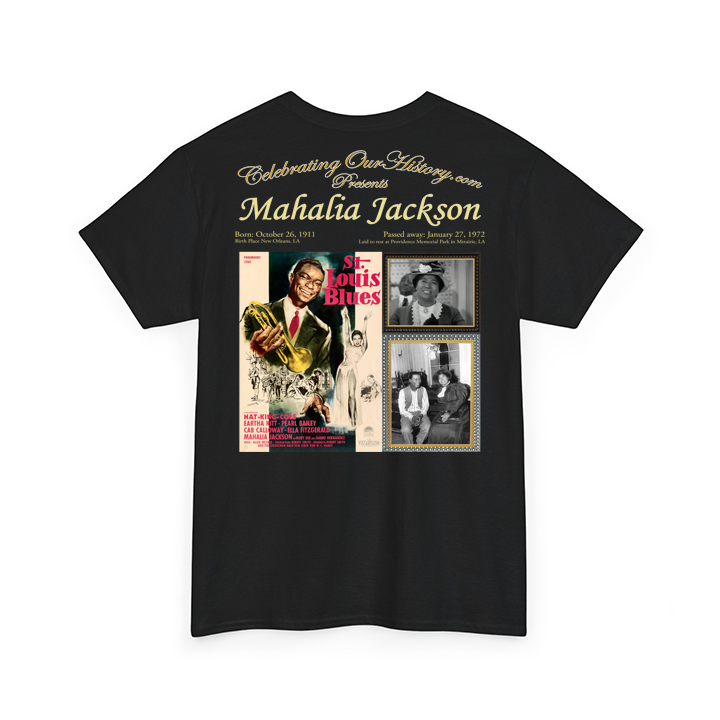 Mahalia Jackson - St. Louis Blues (1958) -  Front and Back Printed Concert Style T-Shirt
