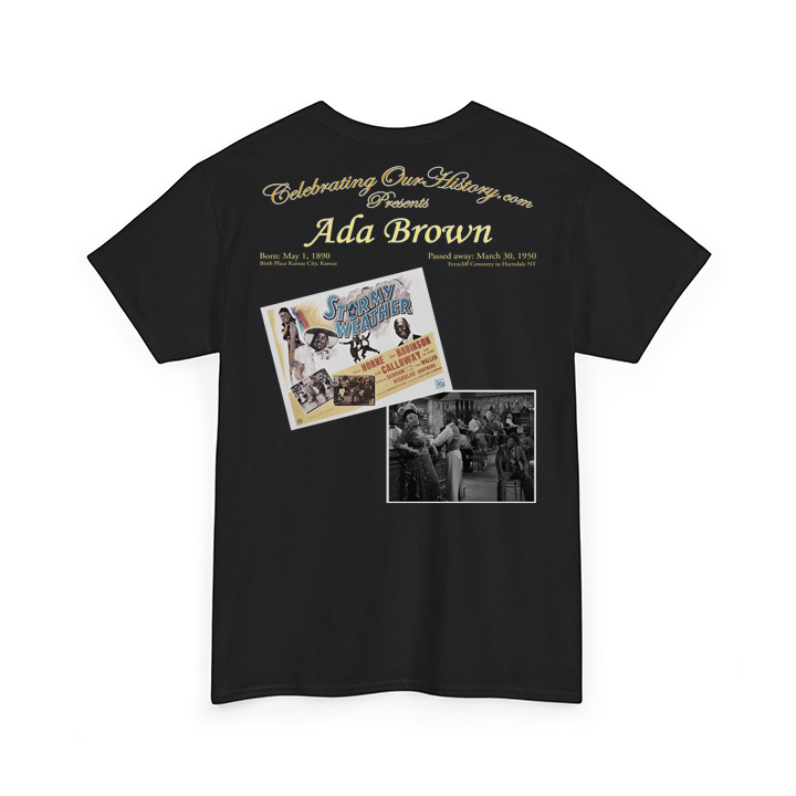 Ada Brown - Stormy Weather (1943) -  Front and Back Printed Concert Style T-Shirt