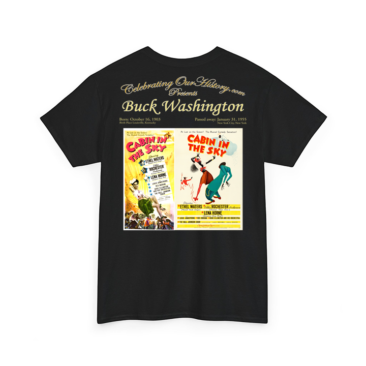 Buck Washington - Cabin in the Sky (1943) -  Front and Back Printed Concert Style T-Shirt