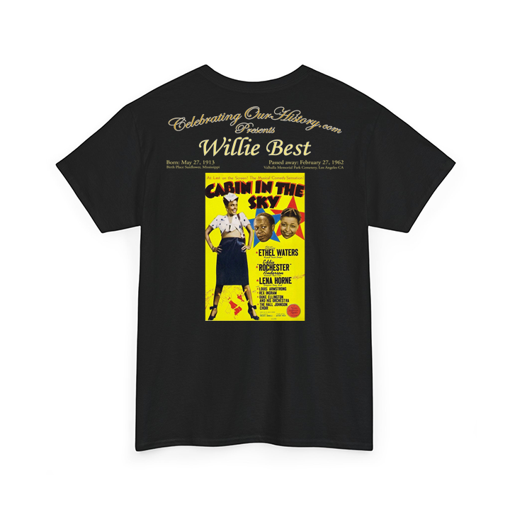 Willie Best - Cabin in the Sky (1943) -  Front and Back Printed Concert Style T-Shirt