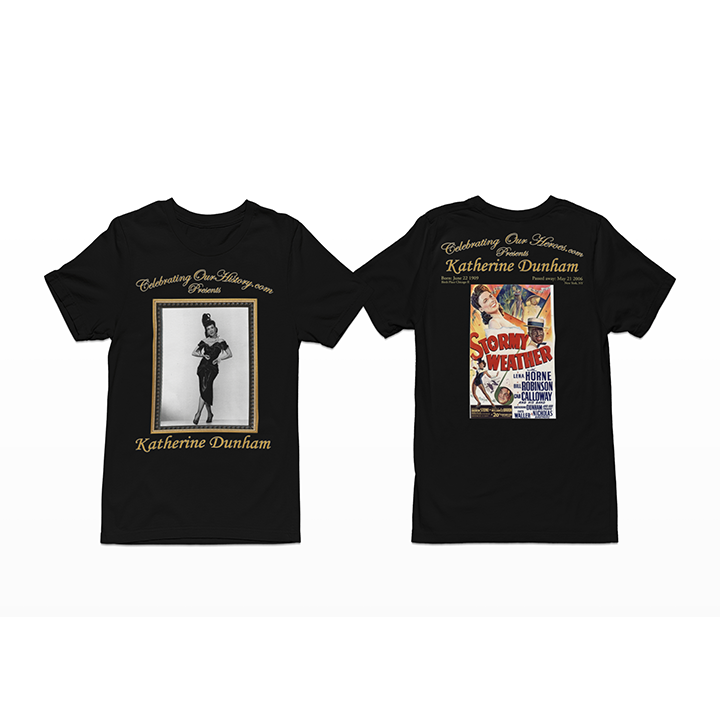 Katherine Dunham - Stormy Weather (1943) -  Front and Back Printed Concert Style Women's T-Shirt