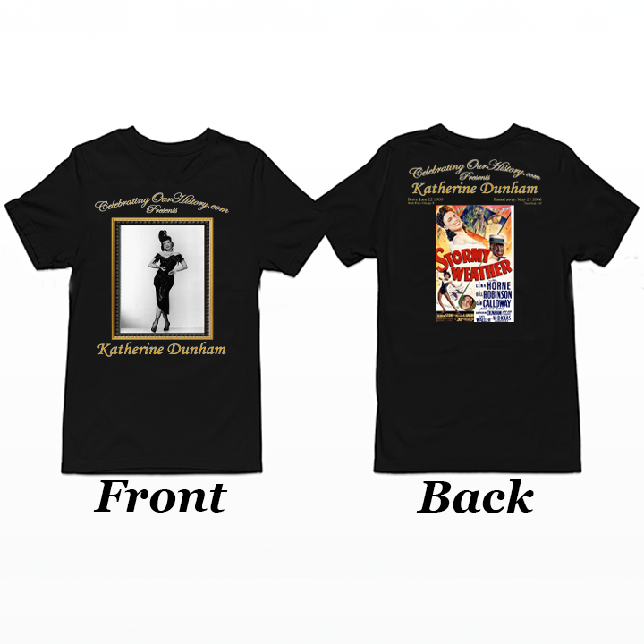 Katherine Dunham - Stormy Weather (1943) -  Front and Back Printed Concert Style Women's T-Shirt