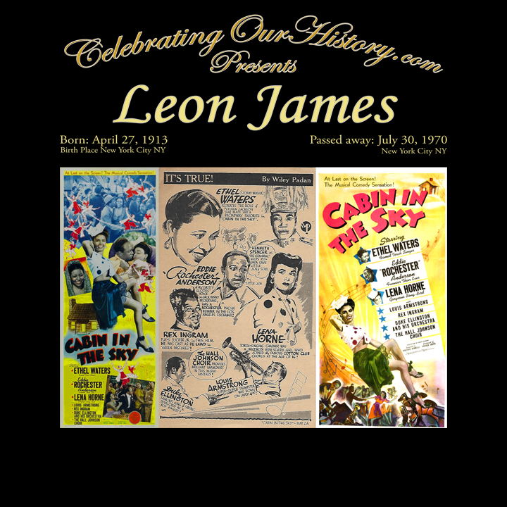 Leon James - Cabin in the Sky (1943) -  Front and Back Printed Concert Style T-Shirt