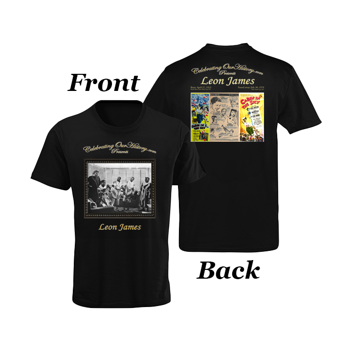 Leon James - Cabin in the Sky (1943) -  Front and Back Printed Concert Style T-Shirt