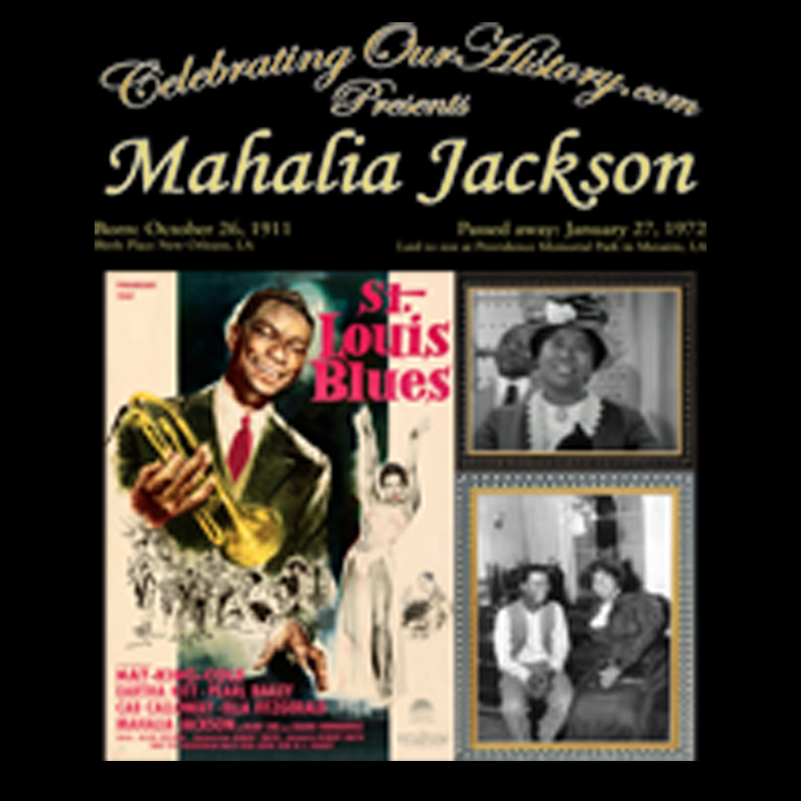 Mahalia Jackson - St. Louis Blues (1958) -  Front and Back Printed Concert Style T-Shirt