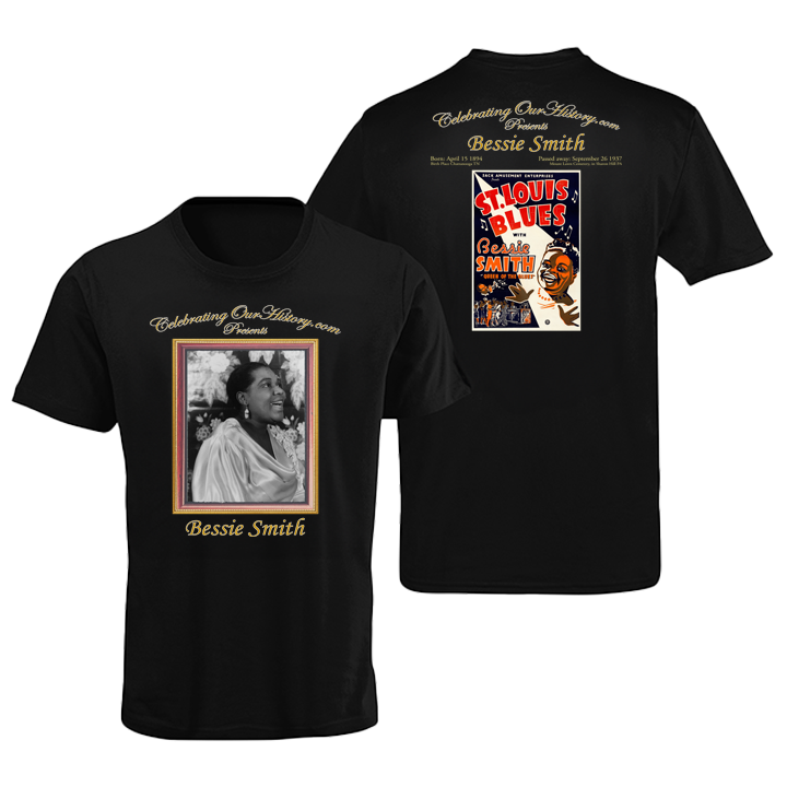 Bessie Smith - St. Louis Blues (1929) -  Front and Back Printed Concert Style T-Shirt