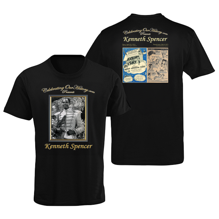 Kenneth Spencer - Cabin in the Sky (1943) -  Front and Back Printed Concert Style T-Shirt