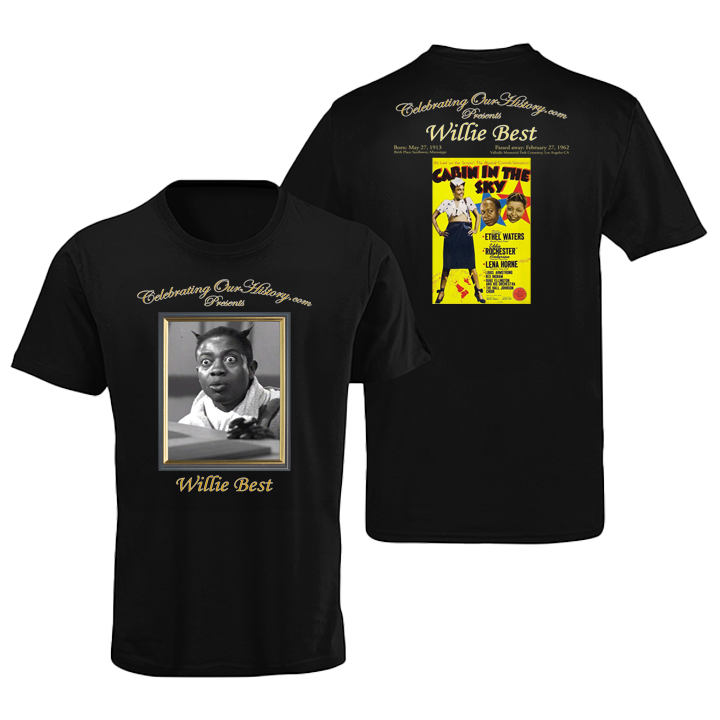 Willie Best - Cabin in the Sky (1943) -  Front and Back Printed Concert Style T-Shirt